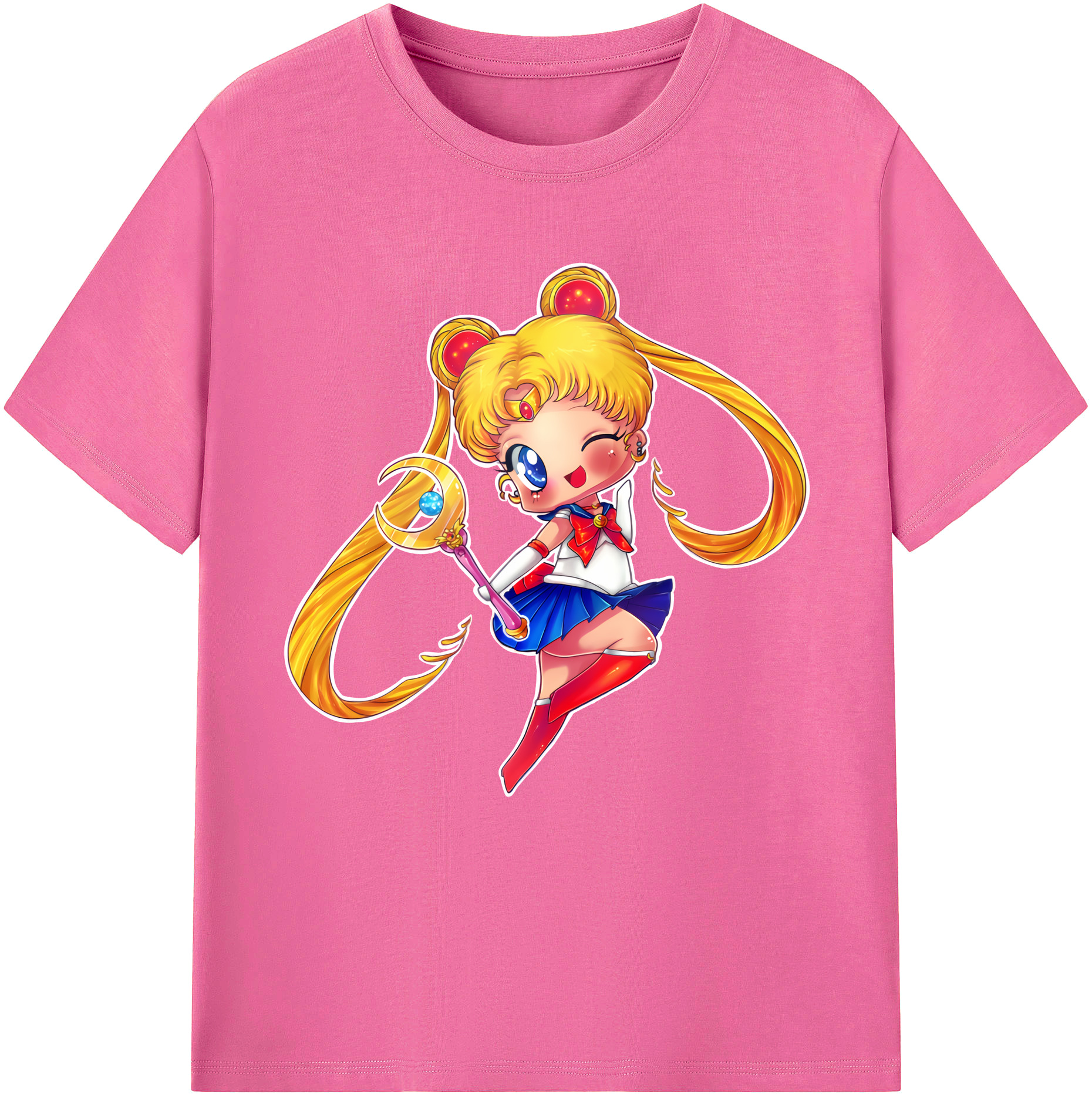 （画像用） 美少女戦士セーラームーン 月野 うさぎ つきの うさぎ Sailor Moon Tsukino Usagi レディースカジュアルプリントTシャツ（綿100％）